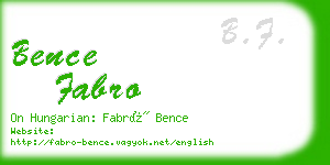 bence fabro business card